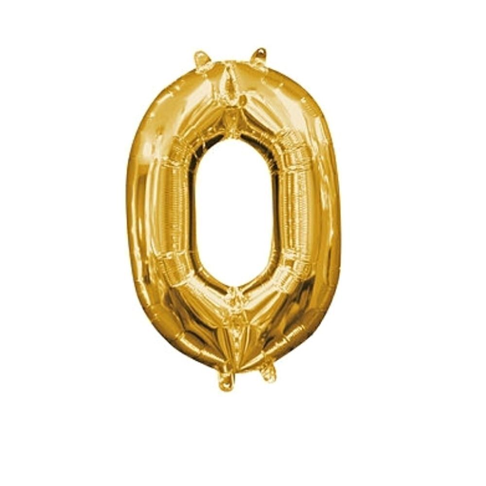 Number Zero Gold Balloons Party Birthday Date 16" NWT